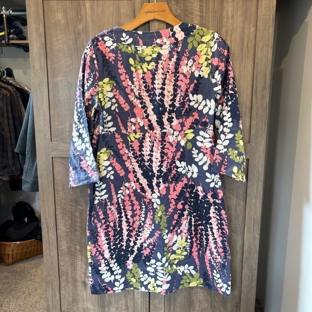Boden Size 4R Linen Shift Dress 3/4 Sleeves